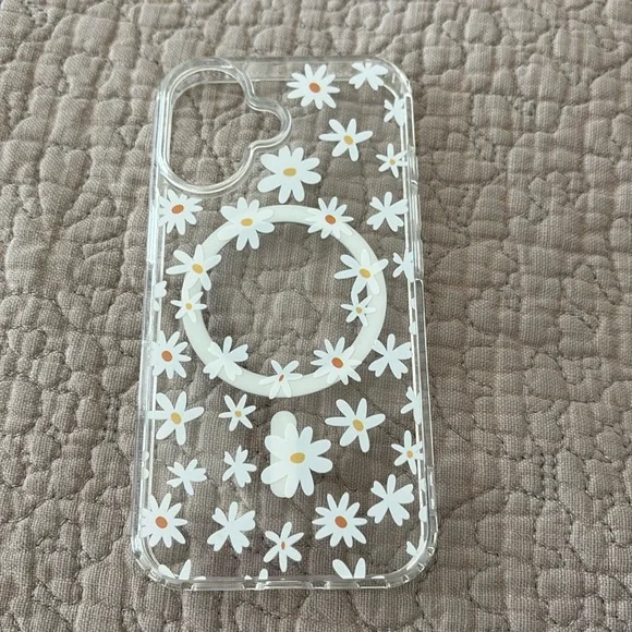 Clear MagSafe iPhone 16 Case with Daisies - Picture 1 of 1